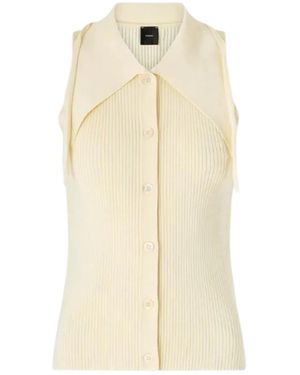 Pinko Snow Viscose Polyamide Top - Natural