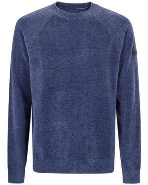 Rrd "Velvet" Round Neck Knit Sweater - Blue