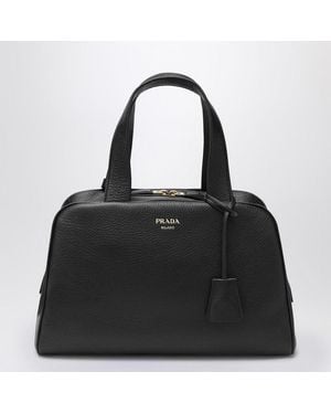 Prada Large Leather Satchel Bag - Black