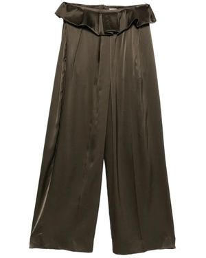 KHAITE Kira Silk Trousers - Green