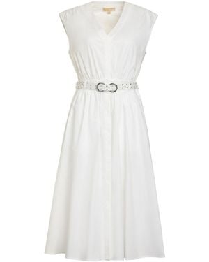MICHAEL Michael Kors Belted Cotton Dress - White