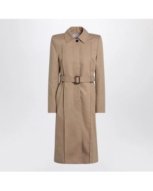 McQueen Trench Coat With Belt - Natural