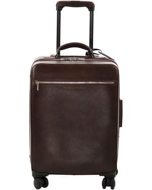 Brunello Cucinelli Calfskin Trolley With Grain - Brown