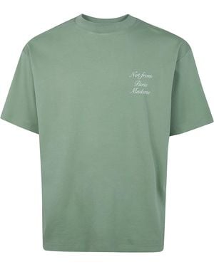 Drole de Monsieur "Slogan Calligraphy" T-Shirt - Green