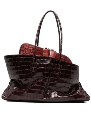 The Attico Faded Leather Bag - Black