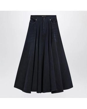 Balenciaga Maxi Godet Denim Skirt - Blue