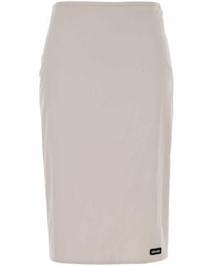 Miu Miu Stretch Cotton-Blend Midi Skirt - White