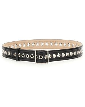 McQueen Medium Belt With Eyelets - Black