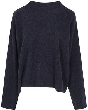 Sofie D ́hoore "Maui" Oversized Pullover C-Neck Long Sleeves - Blue