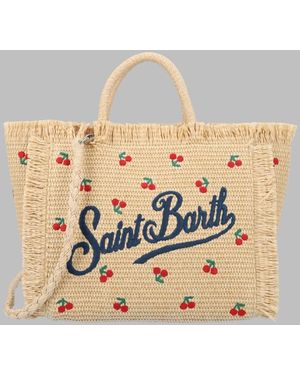 MC2 Saint Barth Mini Straw Tote Bag For Girls - Metallic