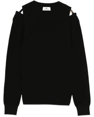 Elisabetta Franchi Knit Sweatshirt With Cut-Outs - Black