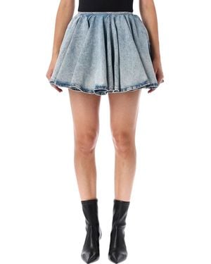 Haikure Denim Circle Skirt - Blue