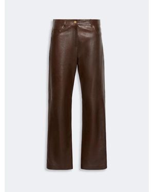 Max Mara Max Mara S Chocolate Leather Pesca Pant - Brown