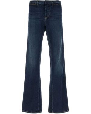 Gucci Denim Flared Web Stripe Jeans - Blue
