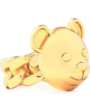 Moschino Teddy Bear Chain Ring - Metallic