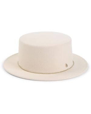 Maison Michel Blush Augusta Hat - White