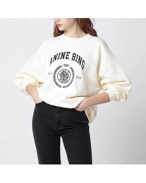 Anine Bing Miles Collegiate Cream Sweatshirt - White