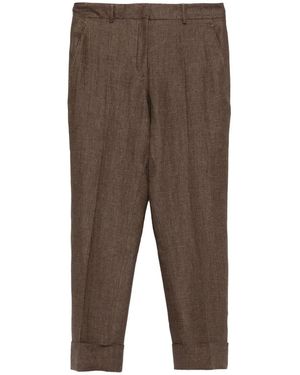 Incotex Regular Fit Linen Trousers - Grey