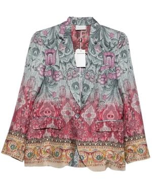 Pierre Louis Mascia Silk Single-Breasted Jacket - Red