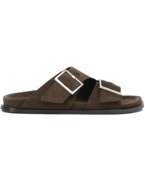 Alohas Suede Sandals - Brown