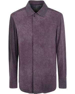 Ziggy Chen Concealed Button Shirt - Purple