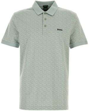 BOSS Mint Stretch Cotton Polo Shirt - Green