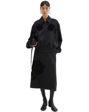 Jil Sander Bomber Floral Relieve - Black