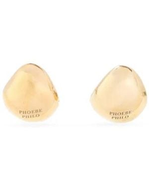 Phoebe Philo Sterling Pebble Studded Earrings - Metallic