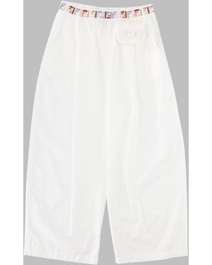 Fendi Kids Cotton Logo Belt Trousers - White