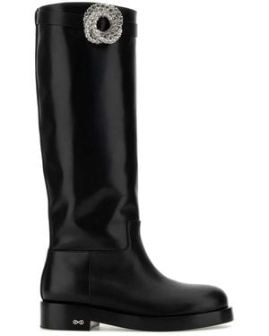 Mach & Mach Mach & Mach Leather Galaxy Riding Boots - Black