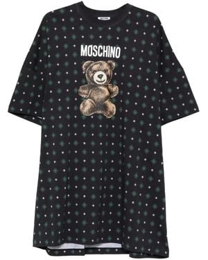 Moschino Moschino Bear-Print Mini Dress - Black