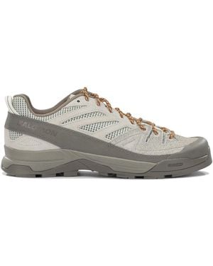 Salomon X-Alp Woven Suede Fabric Rubber Trainers - Grey