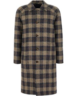 KIRED Checked Wool Reversible Coat - Gray