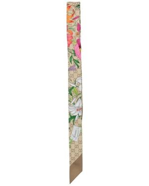 Gucci Flora Silk Foulard - White