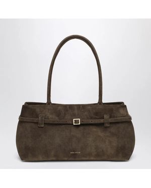 MANU Atelier Le Cambon East West Tobacco Suede Bag - Brown