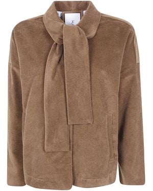Whyci Short Shirt With Scarf - Brown