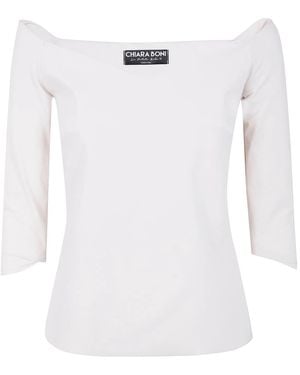 Chiara Boni "Saffron L" Jersey Top - White