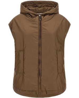 Max Mara Hooded Padded Vest - Brown