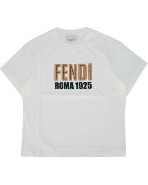 Fendi T-Shirt With Logo - White