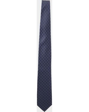 Gucci Gg Silk Tie - Blue