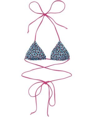 Mc2 Saint Barth Animalier Print Bikini Top - White