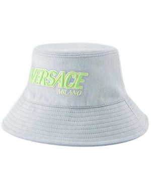 Versace Embroidered Logo Bucket Hat - Blue