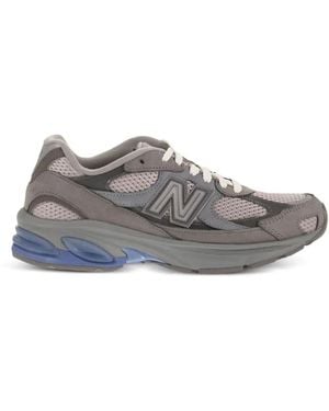 New Balance Leather Synthetic Mesh Trainers - Grey