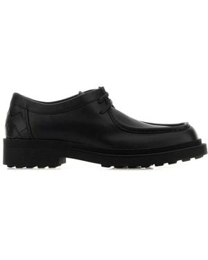 Bottega Veneta Leather Ben Lace-Up Shoes - Black