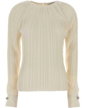Lanvin Top Girocollo Plissettato - White