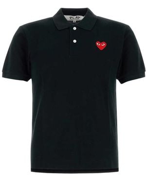 COMME DES GARÇONS PLAY Comme Des Garcons Play Short Sleeve Polo Heart - Black