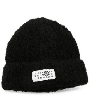 MM6 by Maison Margiela Logo Beanie - Black