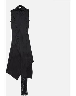 Acne Studios Satin Dress With Scarf - Black