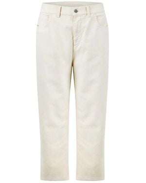 Moncler Cropped Tapered Leg Jeans - White