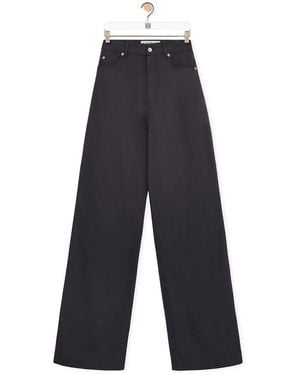 Loewe High-Waisted Cotton Trousers - Blue